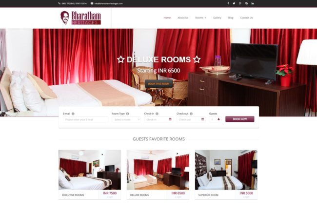 hotel website design kerala
