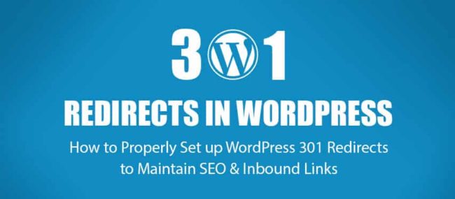 301 redirects in WordPress