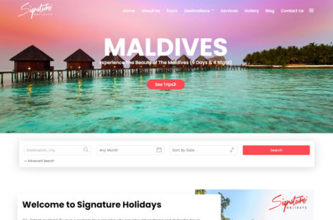 tour booking website design kerala