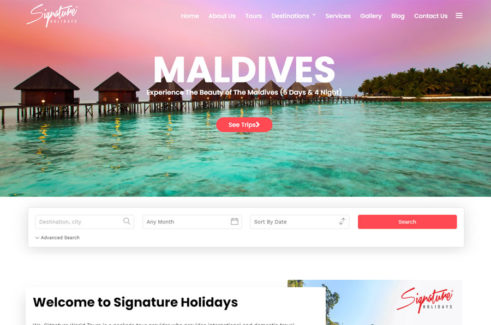 tour booking website design kerala